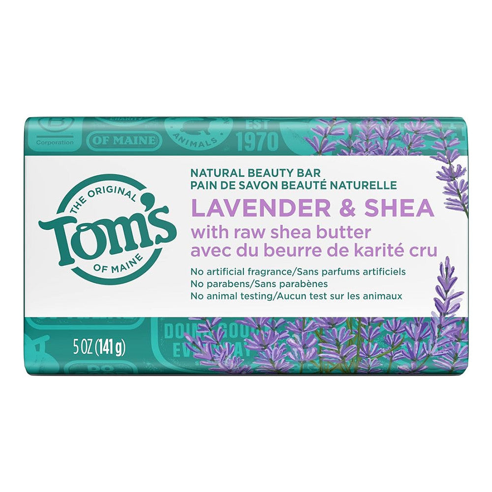 Toms of Maine Natural Beauty Bar Soap, Lavender and Shea Butter, 5 Oz